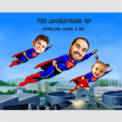 Super Dad Caricature from Photos - myDaVinci